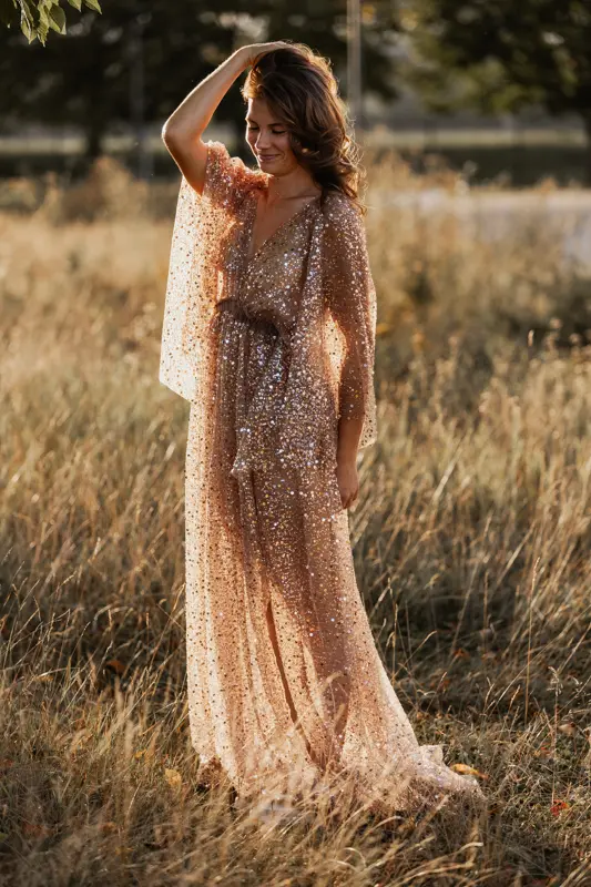 Glitzerkleid für Shooting